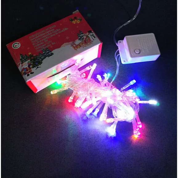 Pisca-Pisca 100 Leds Coloridos Fio Transparente 10 Metros 8 Funções 127V