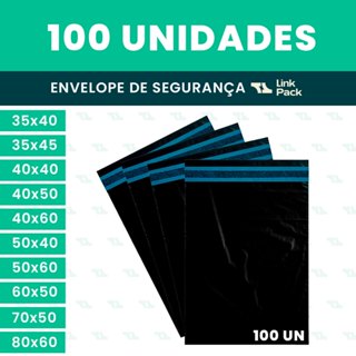 Kit 100 Envelope de Segurança Embalagem 35x40 35x45 40x40 40x50 40x60 50x40 50x60 60x50 70x50 80x60 em Oferta na Shopee
