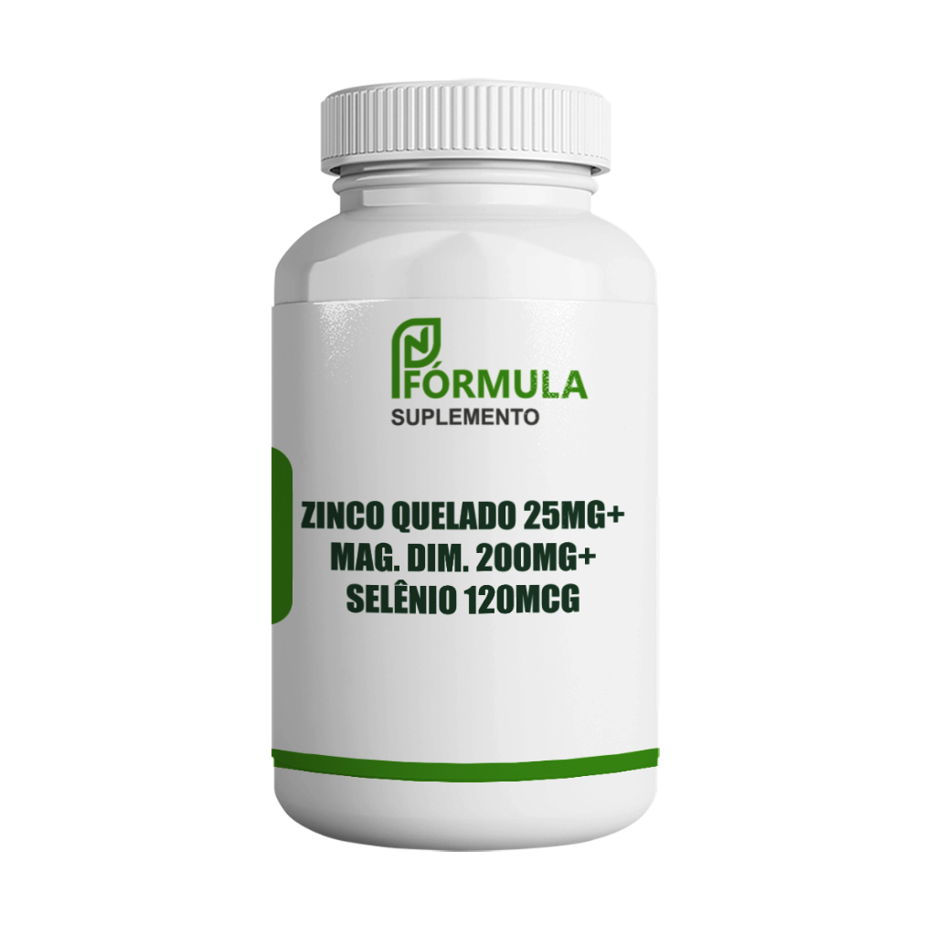 Zinco quelado 25mg+ mg Dimalato 200mg+ Selenio quelado 120mcg 60 capsulas