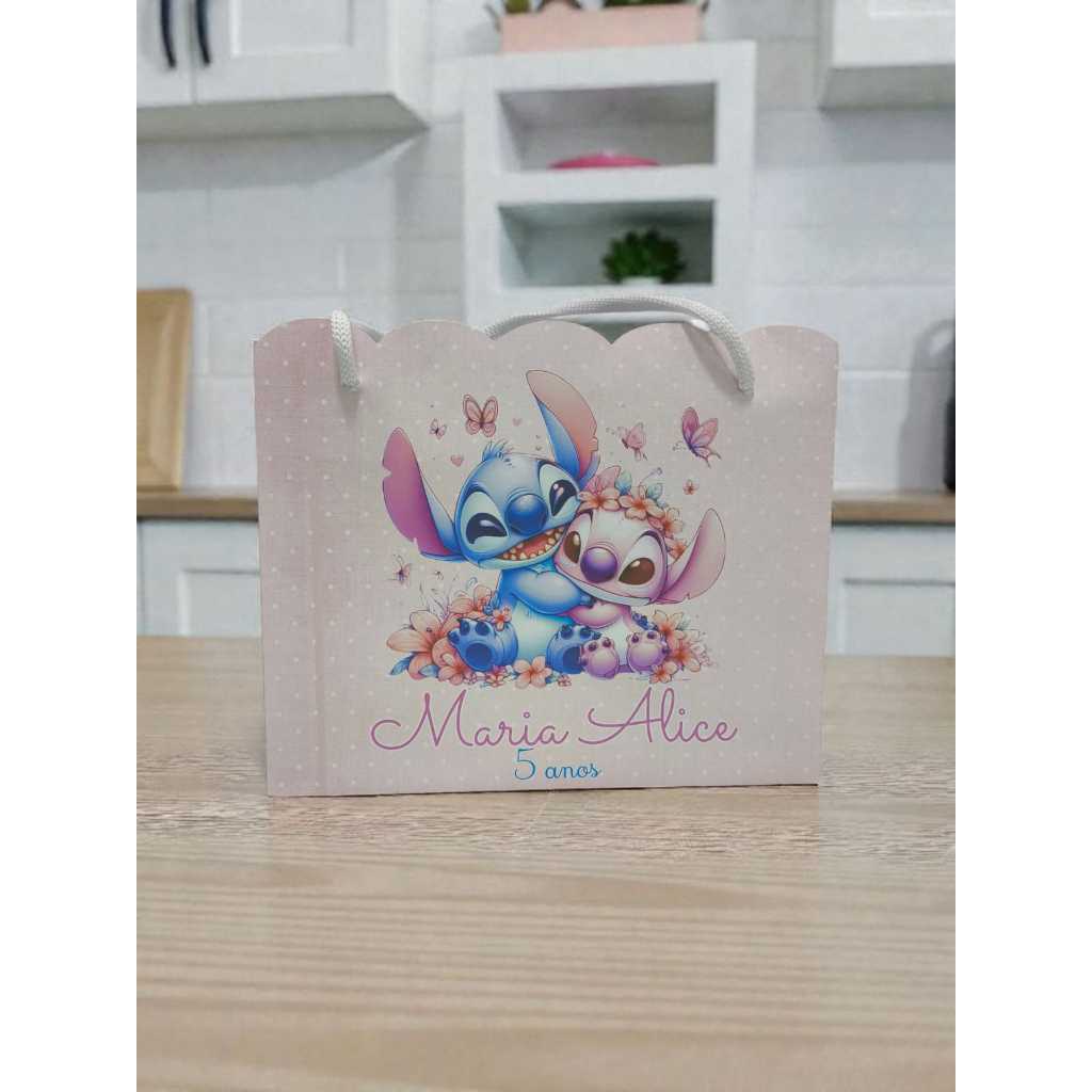 Sacolinha STITCH personalizado/ sacolinha/ Lembrancinha Aniversário PEGUE E MONTE