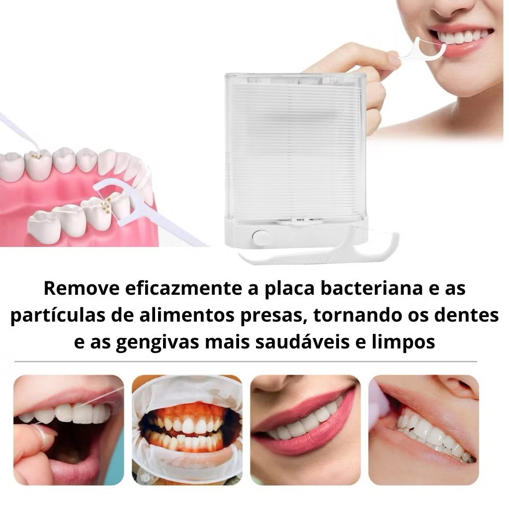 Distribuidor automático de fio dental - Palitos Curvados Ultrafinos E Fio Dentário com 88 peça em Oferta na Shopee