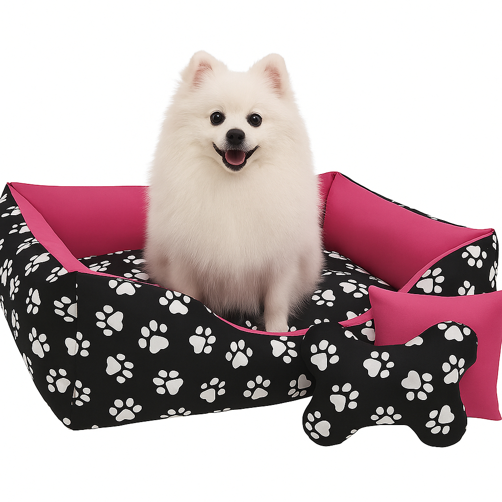 Caminha Pet Luxo 70x50cm  Conforto Premium Com Almofadinhas (Brinquedos) para Cães Pequenos e Médios