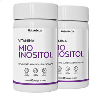Kit 2x Potes Inositol Vitaminas Suplemento Alimentar 100% Puro Natural 120 Cáps Natunéctar Original em Oferta na Shopee