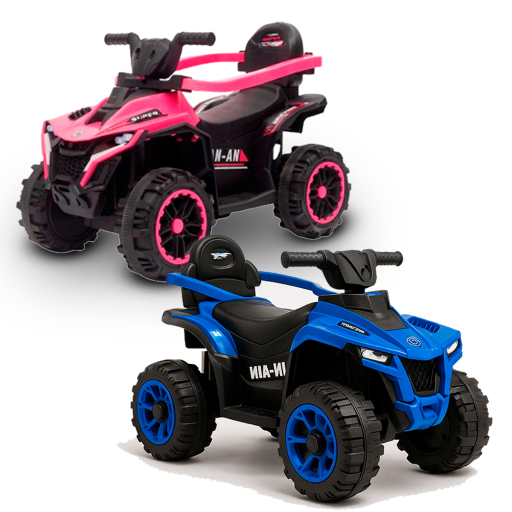 Mini Quadriciclo Elétrico 6V Infantil Com Empurrador Cobertura E Bateria Recarregável Rosa e Azul Proteção - Importway em Oferta na Shopee
