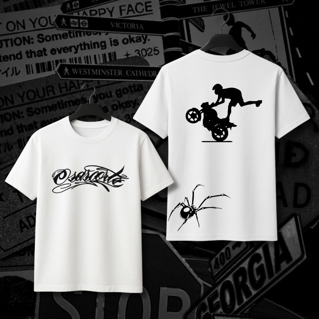 Camiseta Masculina Estampada OSASCORTE E ARANHA Camisa Moto Grau Motoqueiro em Oferta na Shopee