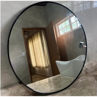 Espelho de Parede com Moldura Preta — Decorativo Minimalista 30x30 40x40 50x50 60x60 em Oferta na Shopee