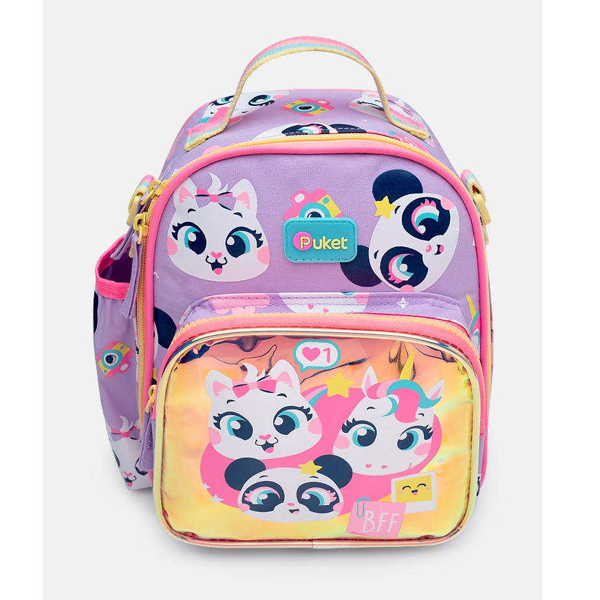 Lancheira Térmica com Bolso Frontal Multibichos Best Friend - Puket em Oferta na Shopee