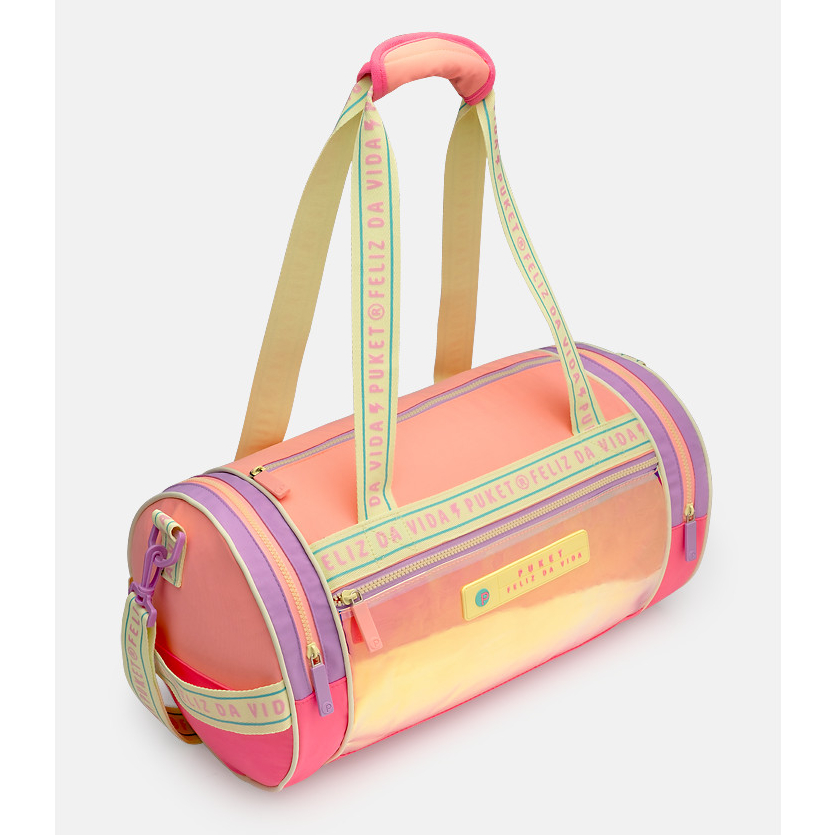 Bolsa de Viagem Color Block Rosa - Puket em Oferta na Shopee