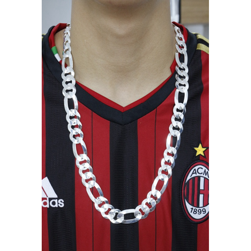 corrente grumet 3x1 banhada prata 925 fecho gaveta grossa 10mm 70cm