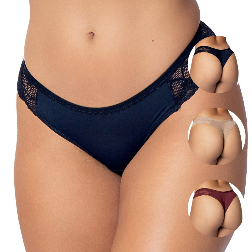 Kit 3 Calcinhas Fio Duplo Confortável com Renda na Lateral Sensualidade Lingerie Premium Moda Intima em Oferta na Shopee