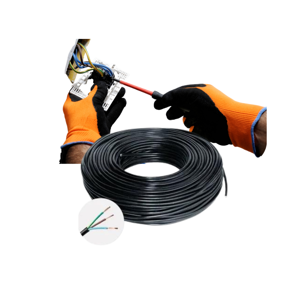 Fio cabo eletrico PP 3x1,50 rolo c/25m flexivel preto
