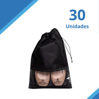 Kit 30 Unid Sacos para Sapato com Visor - Em TNT Liso, 27x37cm em Oferta na Shopee
