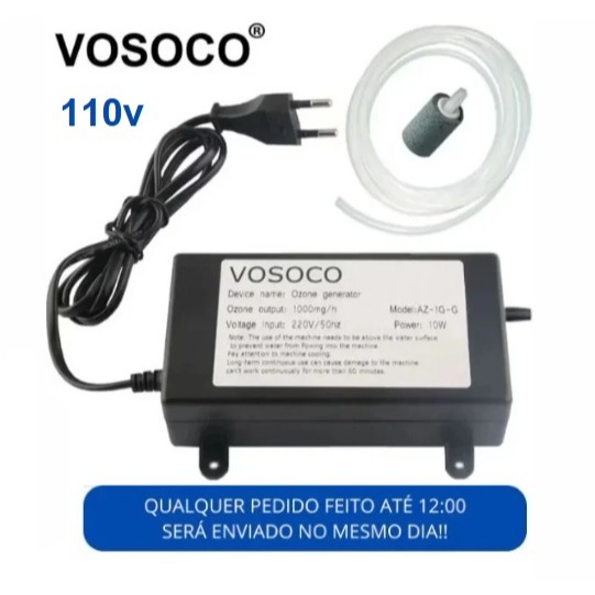 Gerador De Ozônio 1000Mg Ozonizador Água Purificador De Ar Tratamento Frutas Peixes Vegetais Tank 110 volts