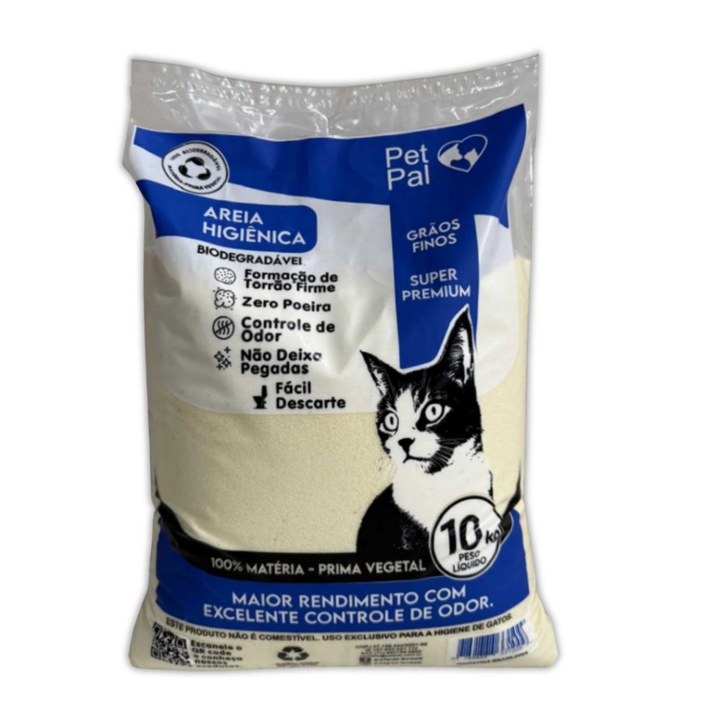 Areia Higiênica Biodegradável Para Gato PetPal Grãos-Finos 10kg 14kg e 18kg em Oferta na Shopee