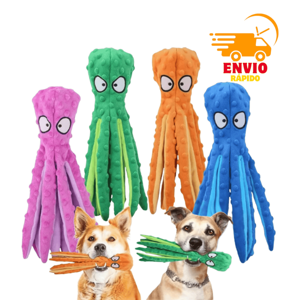 Brinquedo Polvo Pet Pelúcia Colorido Apito Som Kit Unidade Octpus Cães Gato Animais Cachorro