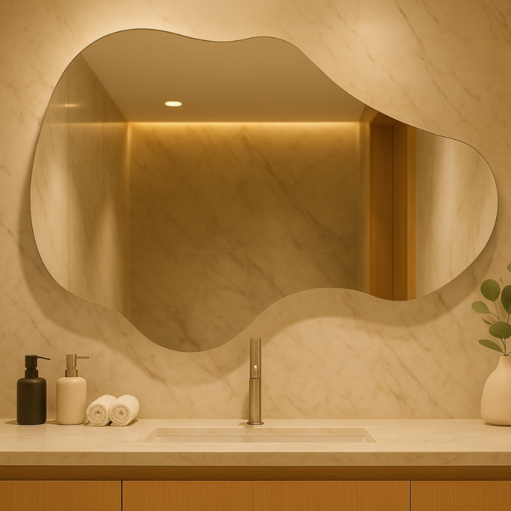 Espelho Organico Lopazzi Corpo Inteiro Grande Polido Decorativo Quarto Sala Closet Banheiro Suporte em Oferta na Shopee