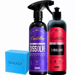 Kit Com Produto Desengraxante Dissolve Lava Autos Demolidor 500ml Cadillac