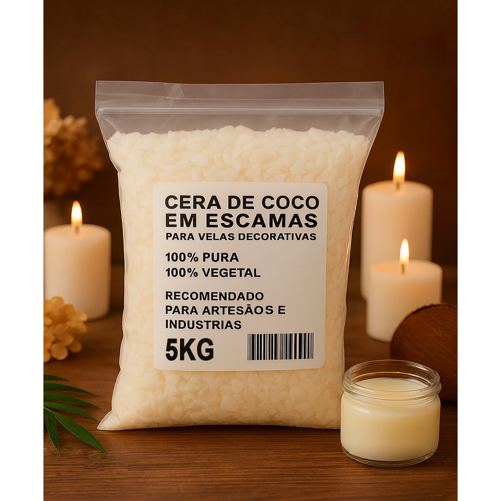 5 Kgs Cera Vegetal De Coco Em Escamas Pronta Para Uso Para Velas Decorativas em Oferta na Shopee