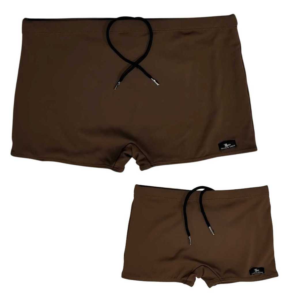 Kit Tal Pai Tal Filho Sunga Boxer Marrom