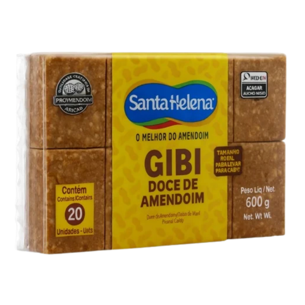 Doce de Amendoim Gibi C/20 Unidades 600g Santa Helena