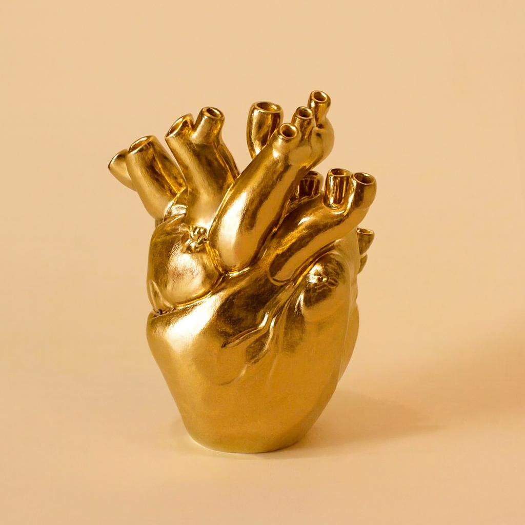 VASO DECORATIVO CORAÇÃO HEART MÃE - NAMORADOS - ADORNO PARA QUARTO SALA PRESENTE FLORES SECAS