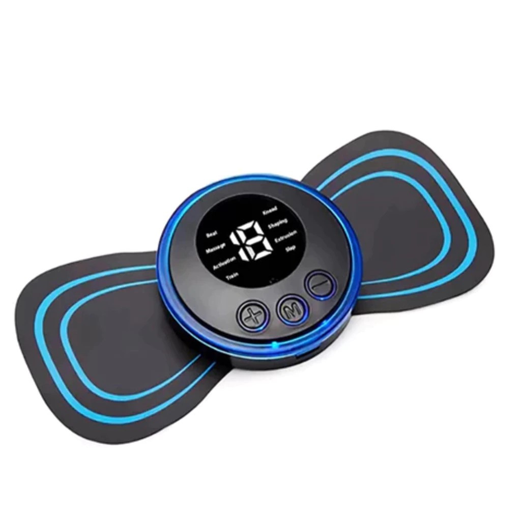 KIT 02 Mini Massageador Elétrico Portátil Cervical EMS Alivia Dores Corpo Pescoço