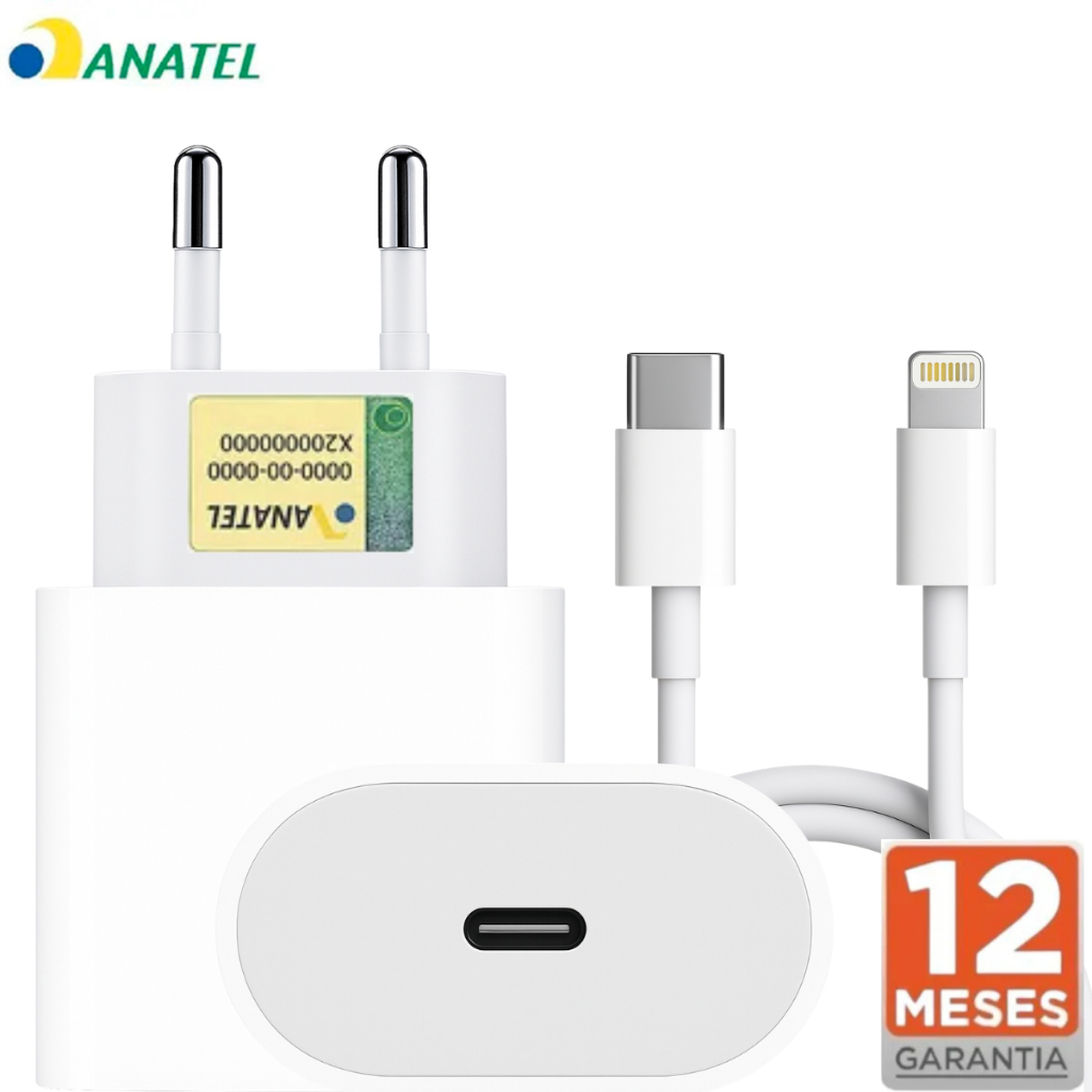 Carregador Turbo 20w Para iPhone Cabo Lightning 7 8 X Xr 11 12 13 14 Pro em Oferta na Shopee