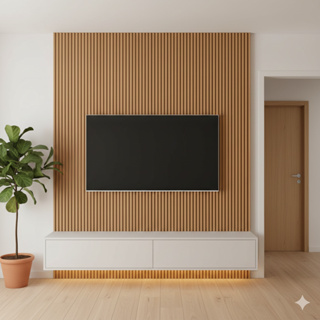Placas  Painel Ripado de Parede em MDF Autocolante - Envio Imediato - Premium Casa Decoração em Oferta na Shopee