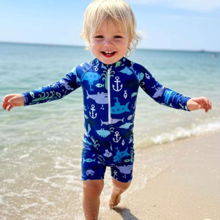 Macacão Infantil Para Meninos Com Zíper Manga Longa  Maiô em Oferta na Shopee