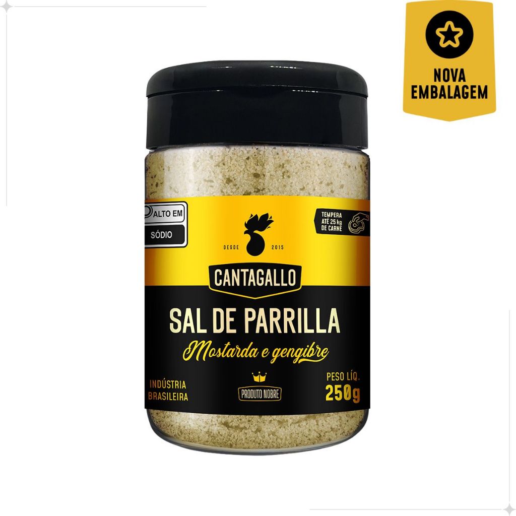 Sal de Parrilla Mostarda e Gengibre CantaGallo 250g - Tempero para Carne Gourmet Churrasco em Oferta na Shopee