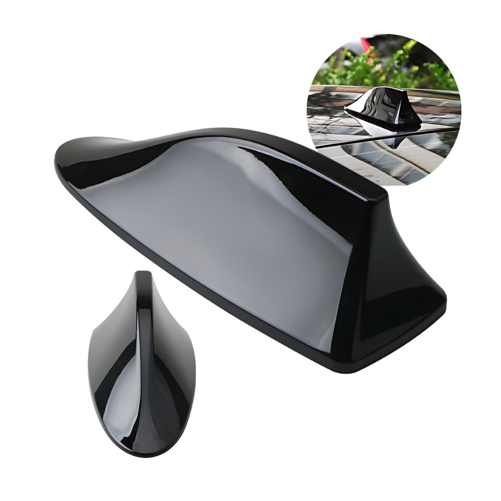 Antena Automotiva Teto Shark Tubarão Barbatana Am Fm Preta Preto