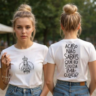 Camiseta Católica Tshirt Babylook Feminina Acaso Não Sabeis Sou da Imaculada Cores em Oferta na Shopee