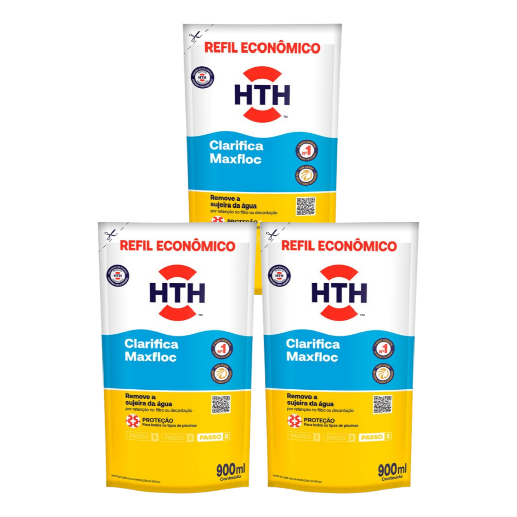Trio Clarificante Maxfloc HTH 900 ml – Tratamento Residencial de Piscinas em Oferta na Shopee