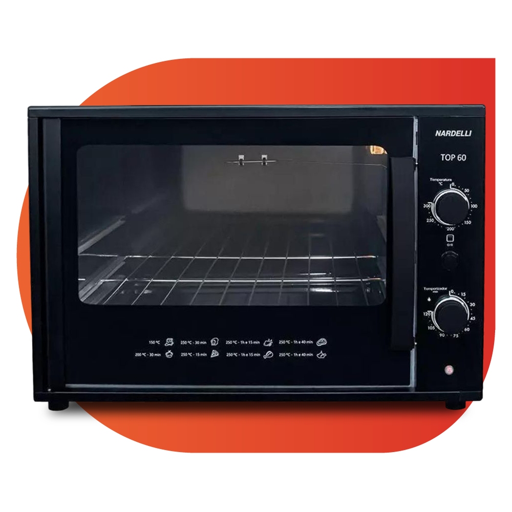 Forno Elétrico De Bancada Nardelli Top 60 Litros Função Grill Preto 220V em Oferta na Shopee