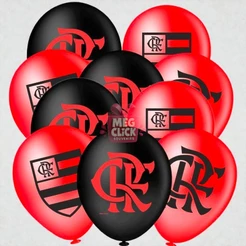 Kit 20 Balões Flamengo 8” + Painel TNT 103x140 | Decoração Festa Futebol Mengão [PIFFER]