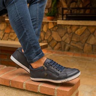 Sapatenis Casual esportivo  Sapato Com Zíper e elástico Tênis ideal para festas casamentos eventos em Oferta na Shopee