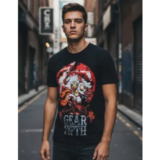 Camiseta One Piece Luffy Gear Fifth Blusa Anime Preto MR1315