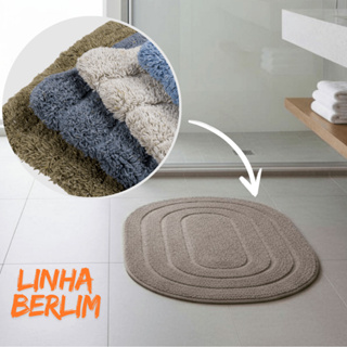 Tapete Oval  Banheiro Quarto Área de Serviço 40cm x 60cm Berlim  80% Algodão 20% poliester em Oferta na Shopee
