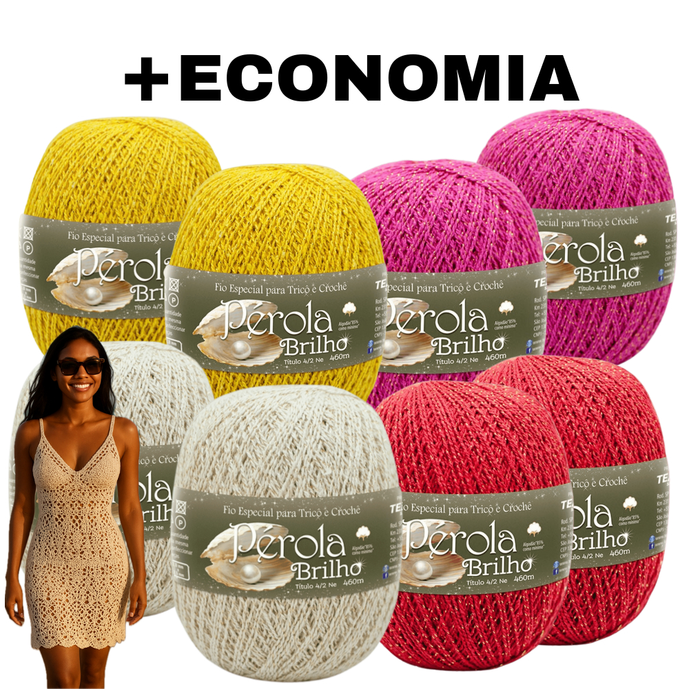 Linha Pérola Kit 2 unidades Brilho Dourado/Prata São João