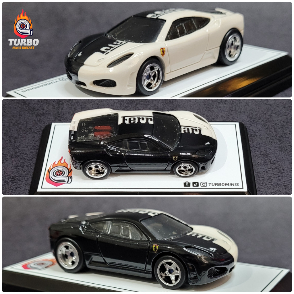 Hot Wheels Ferrari F430 Challenge - Black/White - Custom 1:64
