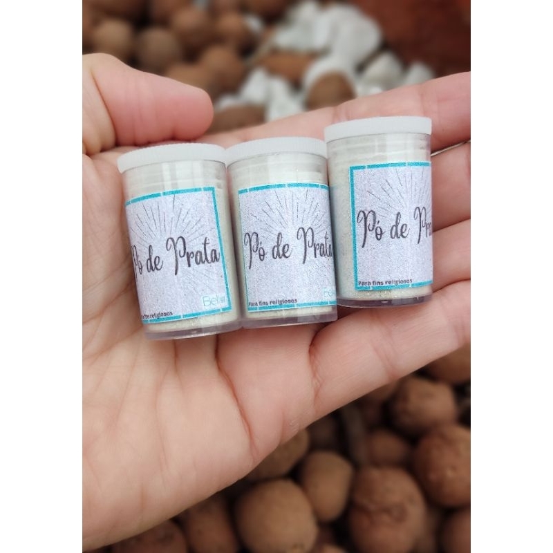 Pó de Prata Consagrado Umbanda Candomblé Ritual Magia Prosperidade Feitiço Mironga -