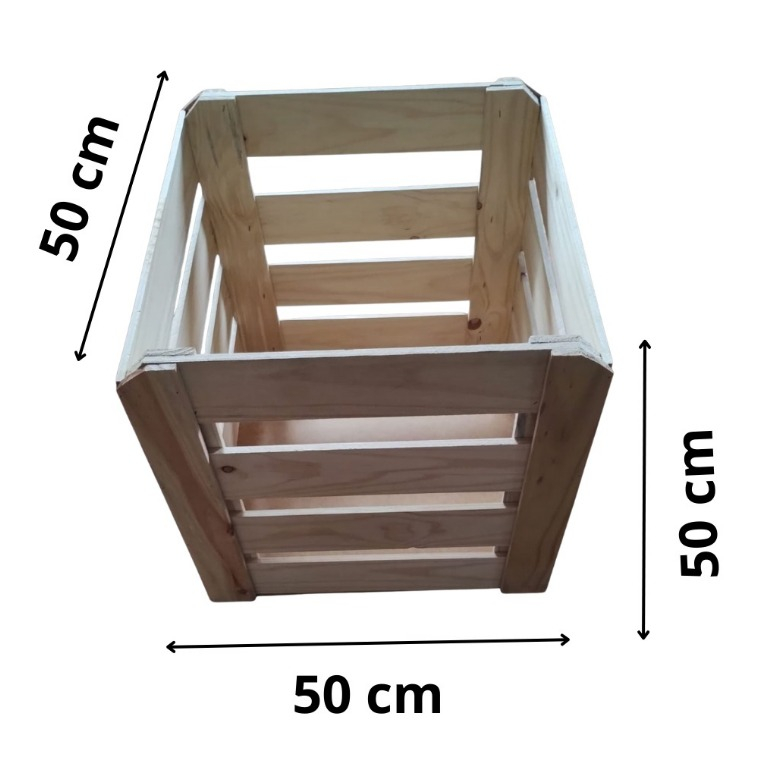 Caixote de Madeira Organizador para brinquedos e outros 50x50x50 cm