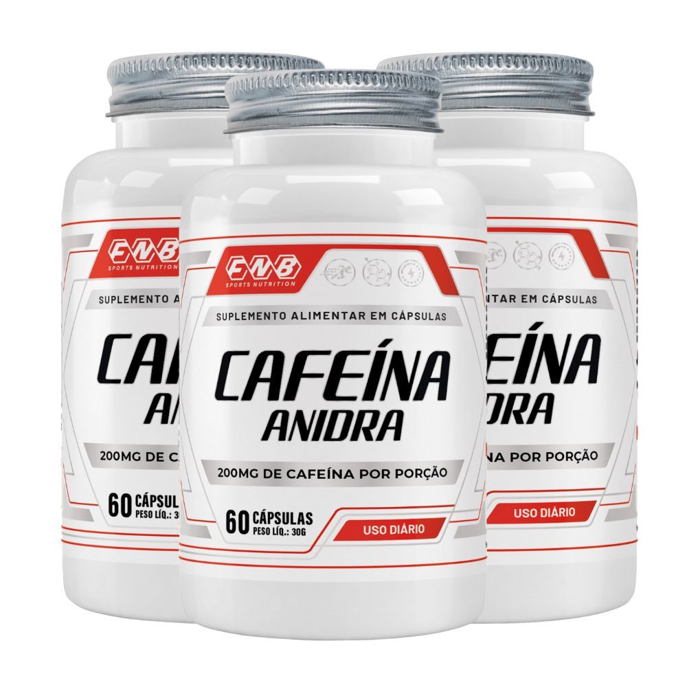 Kit 3 Suplemento de Cafeína (200mg) 60 Caps FNB Sports Nutrition