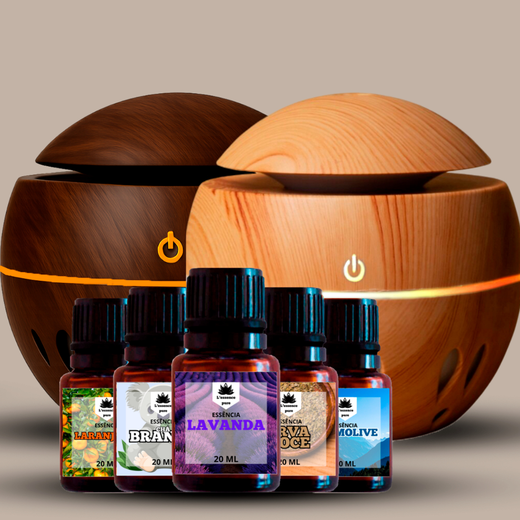 Umidificador Cogumelo LED + 5 Essência hidrossolúvel | Difusor eletrico | Aromatizador de ambiente