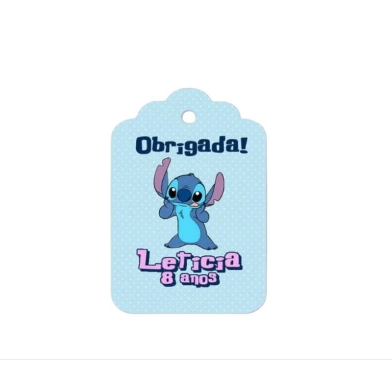 40 tag Agradecimento Personalizada Stitch ou qualquer outro tema
