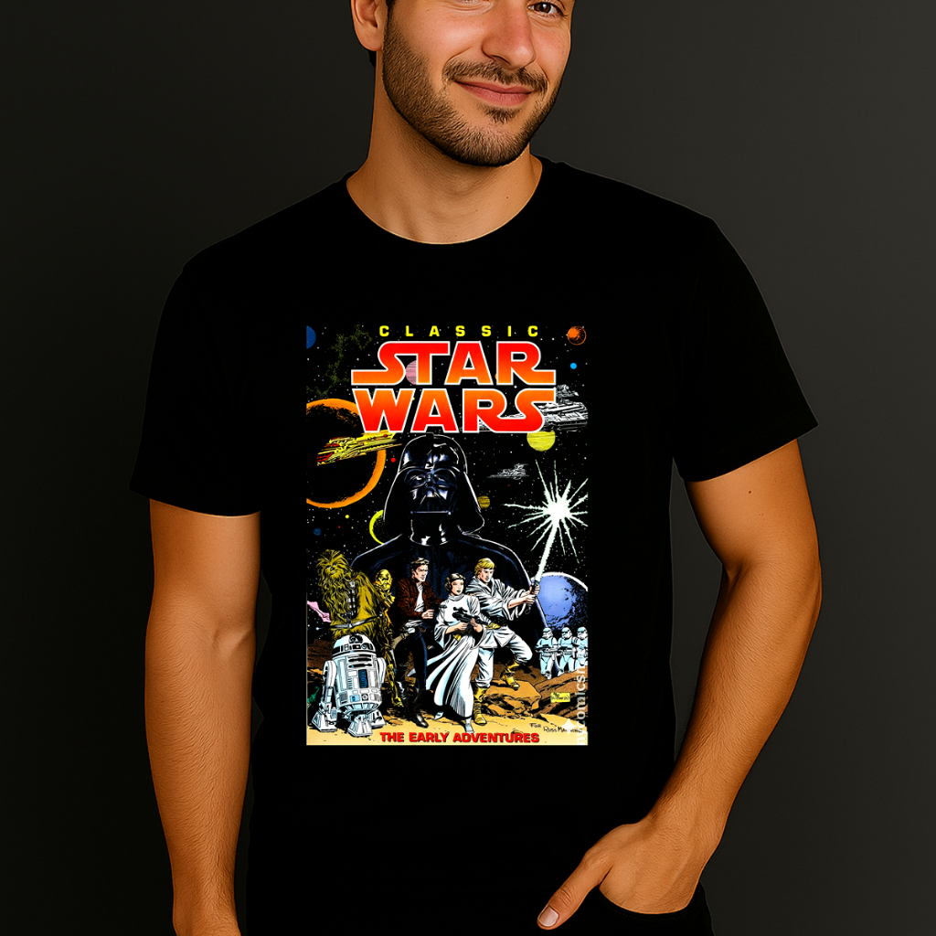 Camiseta Star Wars Capa Revista Quadrinhos Gibi 100% Algodão Unissex Guerra nas Estrelas