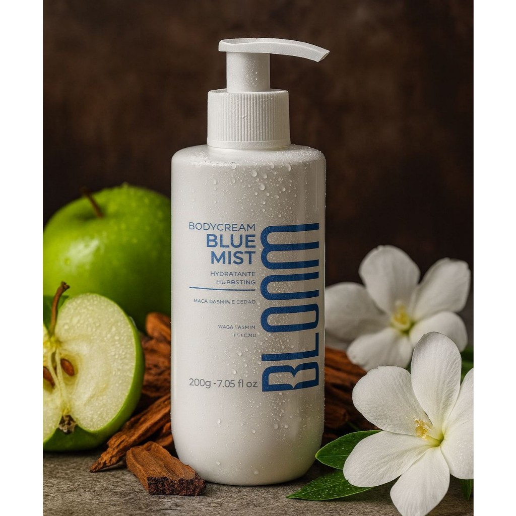 Body Cream Blue Mist - Loção Hidratante Perfumada Bloom 200 Ml em Oferta na Shopee