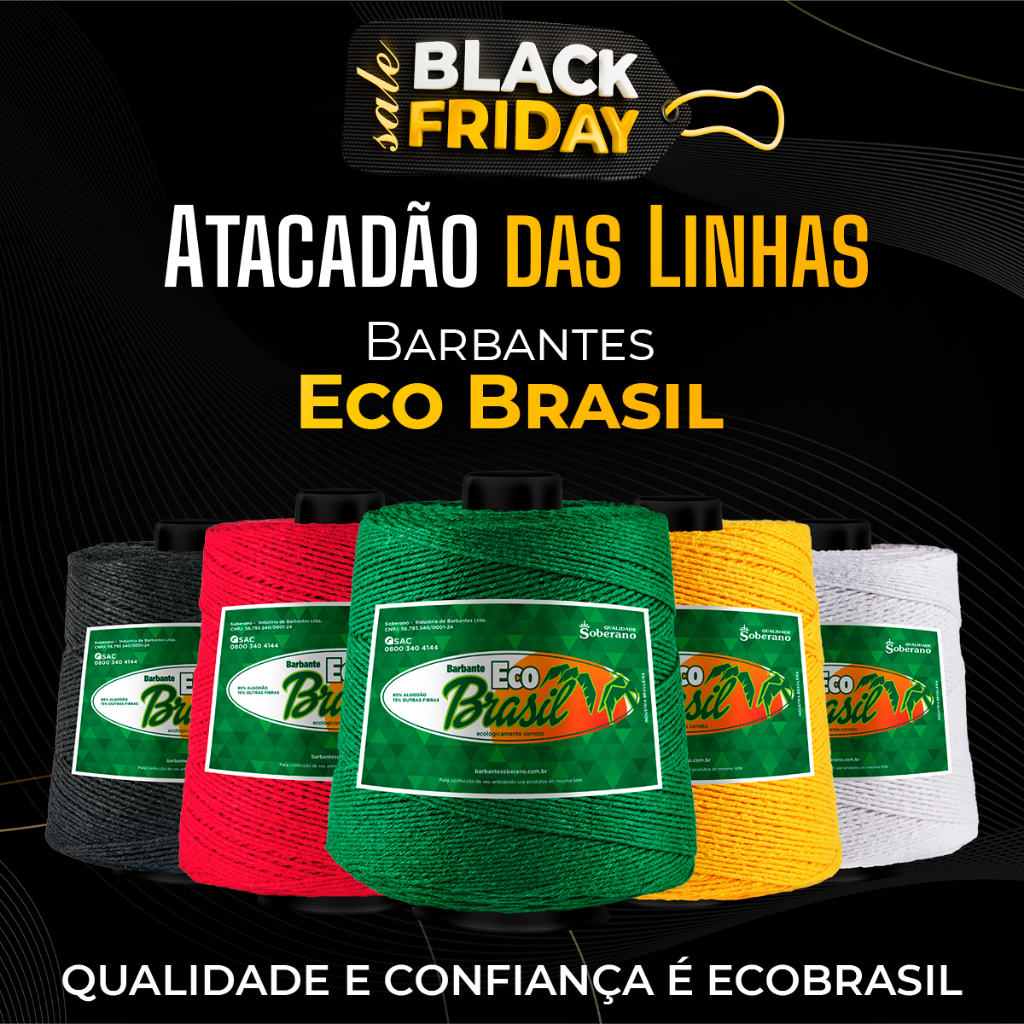 !!! OFERTA VÁLIDA ATÉ DOMINGO !!! Barbante Eco Brasil 700g Fio 6 - Crochê Artesanato Tricô Macramê Amigurumi