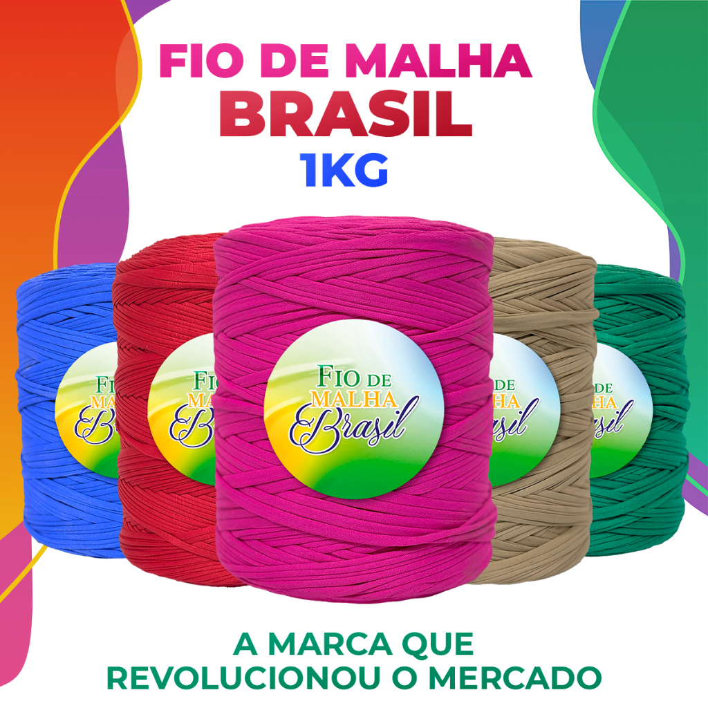 [PROMO] Fio de Malha Brasil -  1Kg - Cores Variadas OFERTA Crochê Residual Bolsa Tapete Lycra em Oferta na Shopee