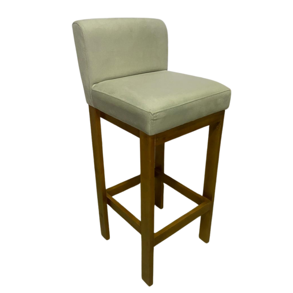 Banqueta Alta Lucy Base Madeira Fixa Decorativo para Balcão Cozinha Moderno e Confortável - Belim Moveis em Oferta na Shopee